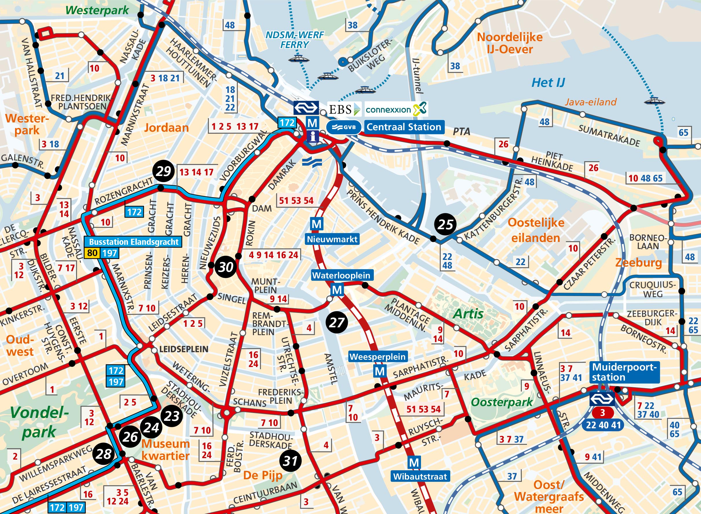 amsterdam and region travel ticket map