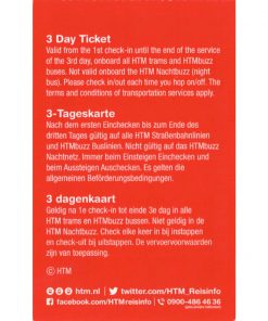 HTM The Hague Travel Ticket 3-dagen Back side