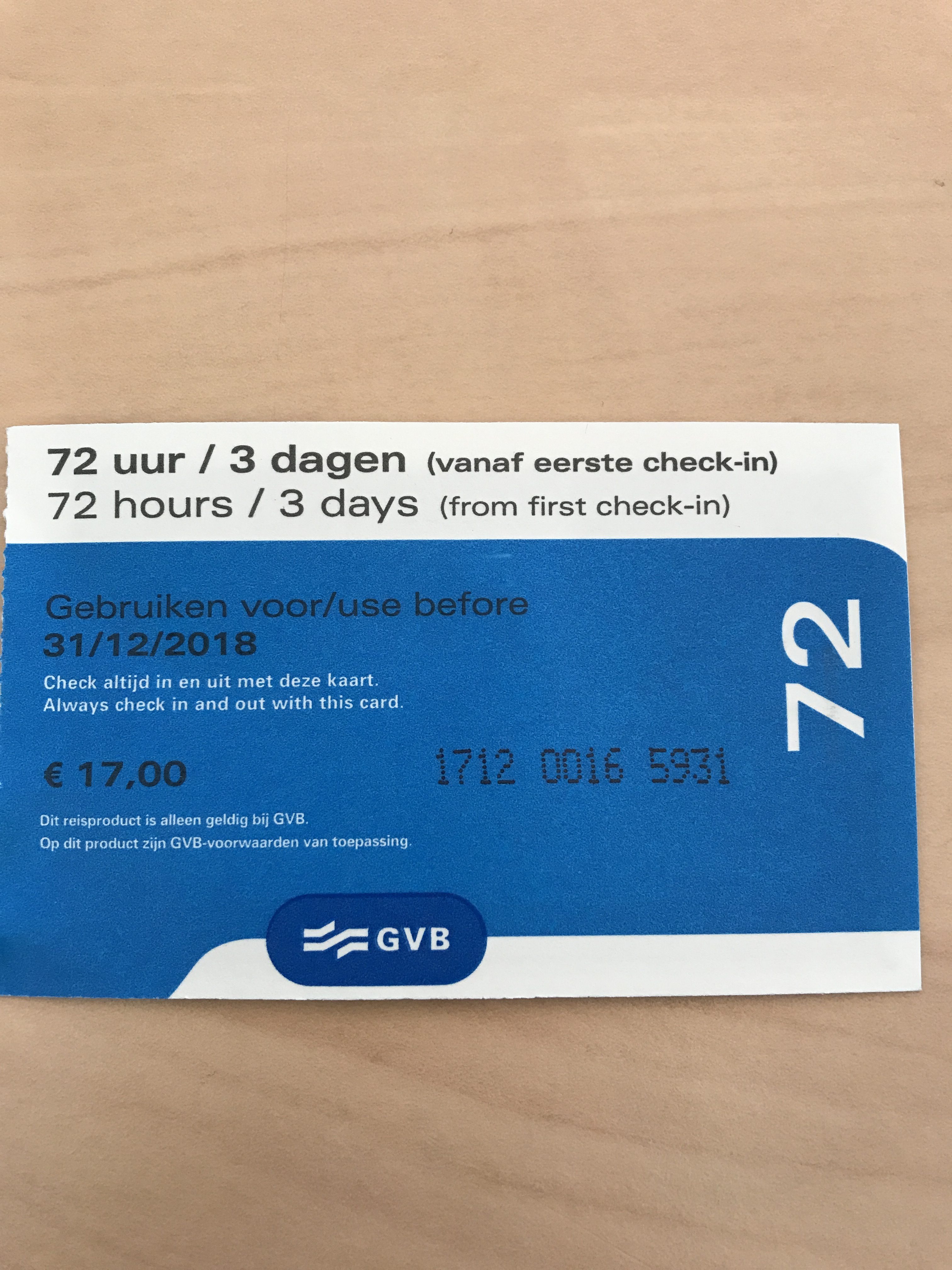 Amsterdam Day Ticket, 1/2/3 days - Public Transport Holland Shop